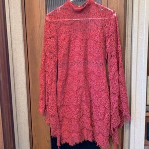 Lulus Exaggerated Sleeves Lace Dress